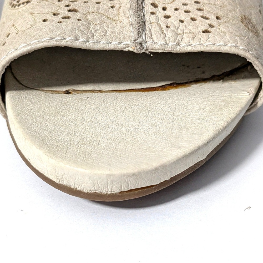 L'Artiste by Spring Step Fab Laser Cut Heel Sandal Cream Boho EU 38 US 7.5 - Picture 12 of 14